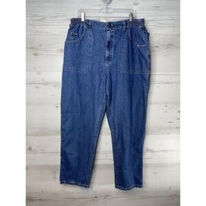 Lee Jeans Pants Womens 24W Straight Elastic Waist Denim Casual Workwear Plus